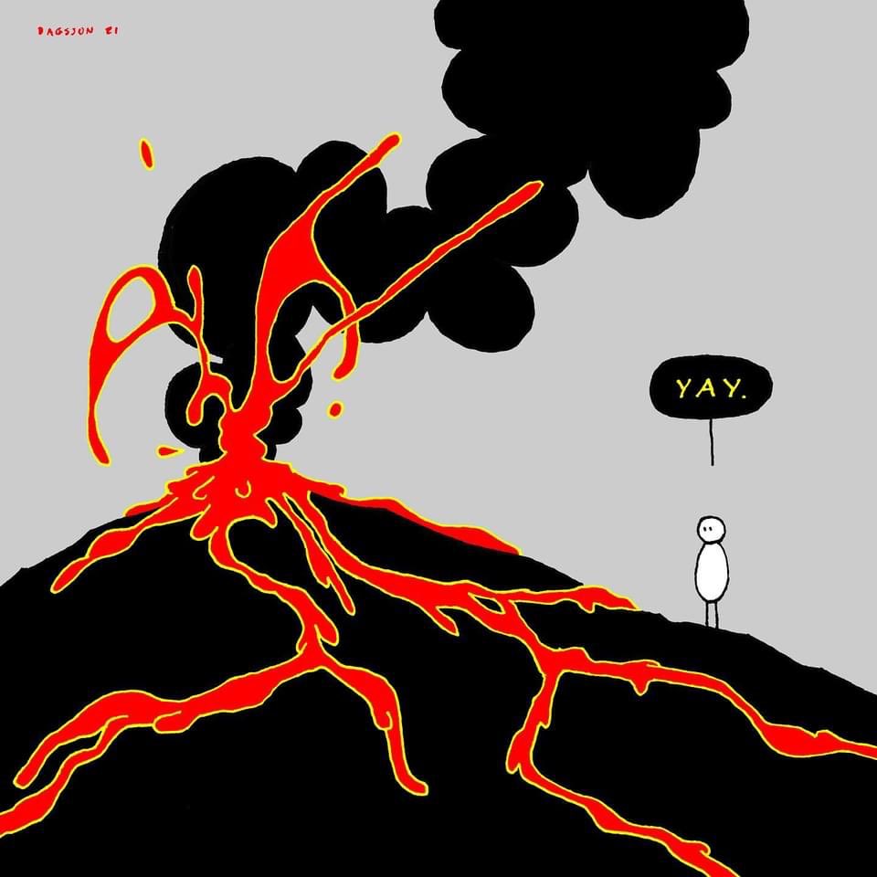 Illustration of volcanic processes beneath a volcano